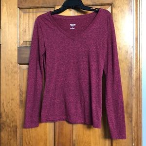 Red and black v-neck